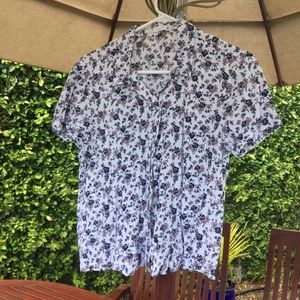 Vans  Floral Cotton Button Down Shirt